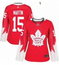 Womens Adidas Toronto Maple Leafs 15 Matt Martin Authentic Red Alternate NHL Jersey 