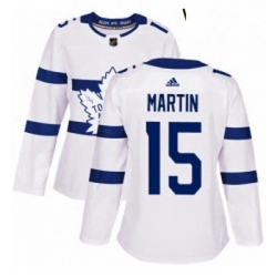 Womens Adidas Toronto Maple Leafs 15 Matt Martin Authentic White 2018 Stadium Series NHL Jersey 