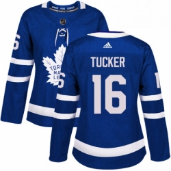 Womens Adidas Toronto Maple Leafs 16 Darcy Tucker Authentic Royal Blue Home NHL Jersey 