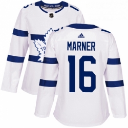 Womens Adidas Toronto Maple Leafs 16 Mitchell Marner Authentic White 2018 Stadium Series NHL Jersey 