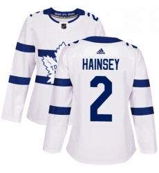 Womens Adidas Toronto Maple Leafs 2 Ron Hainsey Authentic White 2018 Stadium Series NHL Jersey 