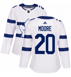 Womens Adidas Toronto Maple Leafs 20 Dominic Moore Authentic White 2018 Stadium Series NHL Jersey 