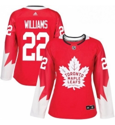 Womens Adidas Toronto Maple Leafs 22 Tiger Williams Authentic Red Alternate NHL Jersey 