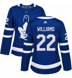 Womens Adidas Toronto Maple Leafs 22 Tiger Williams Authentic Royal Blue Home NHL Jersey 