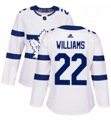 Womens Adidas Toronto Maple Leafs 22 Tiger Williams Authentic White 2018 Stadium Series NHL Jersey 