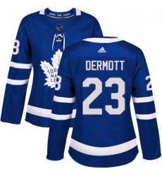 Womens Adidas Toronto Maple Leafs 23 Travis Dermott Authentic Royal Blue Home NHL Jersey 