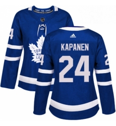 Womens Adidas Toronto Maple Leafs 24 Kasperi Kapanen Authentic Royal Blue Home NHL Jersey 