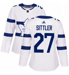 Womens Adidas Toronto Maple Leafs 27 Darryl Sittler Authentic White 2018 Stadium Series NHL Jersey 