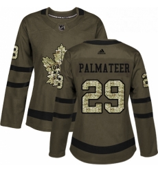 Womens Adidas Toronto Maple Leafs 29 Mike Palmateer Authentic Green Salute to Service NHL Jersey 