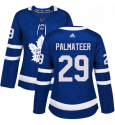 Womens Adidas Toronto Maple Leafs 29 Mike Palmateer Authentic Royal Blue Home NHL Jersey 