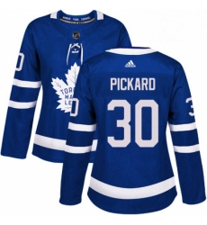 Womens Adidas Toronto Maple Leafs 30 Calvin Pickard Authentic Royal Blue Home NHL Jersey 
