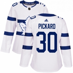 Womens Adidas Toronto Maple Leafs 30 Calvin Pickard Authentic White Away NHL Jersey 