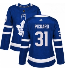 Womens Adidas Toronto Maple Leafs 31 Calvin Pickard Authentic Royal Blue Home NHL Jersey 