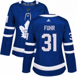 Womens Adidas Toronto Maple Leafs 31 Grant Fuhr Authentic Royal Blue Home NHL Jersey 