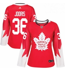 Womens Adidas Toronto Maple Leafs 36 Josh Jooris Authentic Red Alternate NHL Jersey 