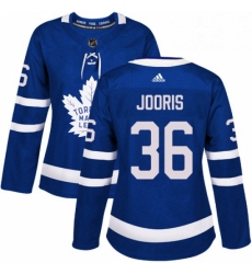 Womens Adidas Toronto Maple Leafs 36 Josh Jooris Authentic Royal Blue Home NHL Jersey 