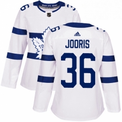 Womens Adidas Toronto Maple Leafs 36 Josh Jooris Authentic White 2018 Stadium Series NHL Jersey 