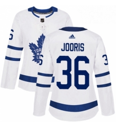 Womens Adidas Toronto Maple Leafs 36 Josh Jooris Authentic White Away NHL Jersey 