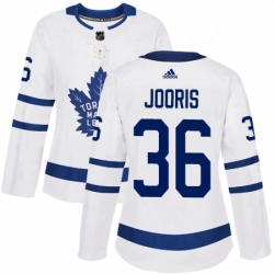 Womens Adidas Toronto Maple Leafs 36 Josh Jooris Authentic White Away NHL Jersey 