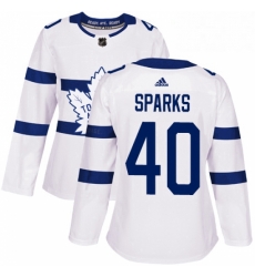 Womens Adidas Toronto Maple Leafs 40 Garret Sparks Authentic White 2018 Stadium Series NHL Jersey 