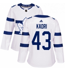 Womens Adidas Toronto Maple Leafs 43 Nazem Kadri Authentic White 2018 Stadium Series NHL Jersey 