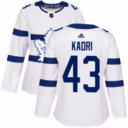 Womens Adidas Toronto Maple Leafs 43 Nazem Kadri Authentic White 2018 Stadium Series NHL Jersey 
