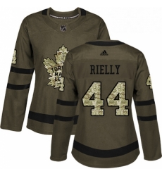 Womens Adidas Toronto Maple Leafs 44 Morgan Rielly Authentic Green Salute to Service NHL Jersey 