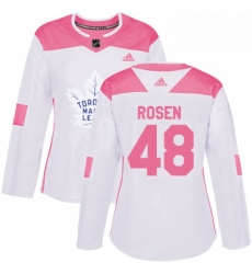 Womens Adidas Toronto Maple Leafs 48 Calle Rosen Authentic WhitePink Fashion NHL Jersey 