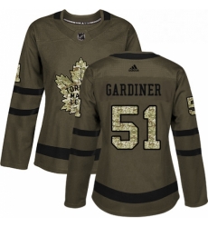 Womens Adidas Toronto Maple Leafs 51 Jake Gardiner Authentic Green Salute to Service NHL Jersey 