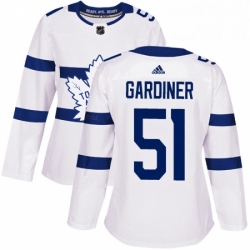Womens Adidas Toronto Maple Leafs 51 Jake Gardiner Authentic White 2018 Stadium Series NHL Jersey 
