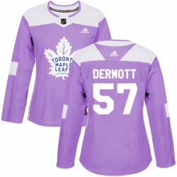 Womens Adidas Toronto Maple Leafs 57 Travis Dermott Authentic Purple Fights Cancer Practice NHL Jersey 