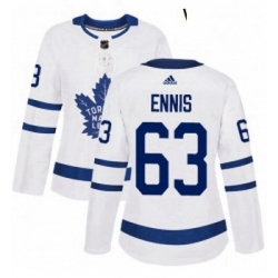 Womens Adidas Toronto Maple Leafs 63 Tyler Ennis Authentic White Away NHL Jersey 