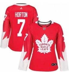 Womens Adidas Toronto Maple Leafs 7 Tim Horton Authentic Red Alternate NHL Jersey 