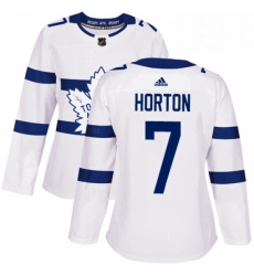 Womens Adidas Toronto Maple Leafs 7 Tim Horton Authentic White 2018 Stadium Series NHL Jersey 