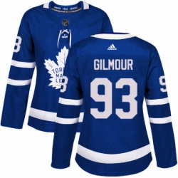 Womens Adidas Toronto Maple Leafs 93 Doug Gilmour Authentic Royal Blue Home NHL Jersey 