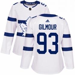 Womens Adidas Toronto Maple Leafs 93 Doug Gilmour Authentic White 2018 Stadium Series NHL Jersey 