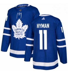 Youth Adidas Toronto Maple Leafs 11 Zach Hyman Authentic Royal Blue Home NHL Jersey 