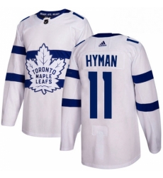 Youth Adidas Toronto Maple Leafs 11 Zach Hyman Authentic White 2018 Stadium Series NHL Jersey 