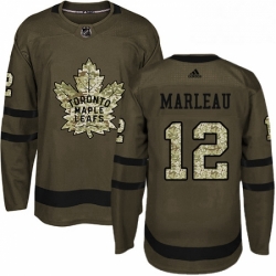 Youth Adidas Toronto Maple Leafs 12 Patrick Marleau Authentic Green Salute to Service NHL Jersey 