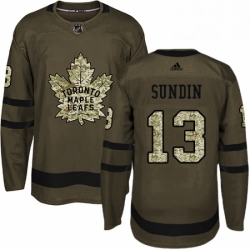 Youth Adidas Toronto Maple Leafs 13 Mats Sundin Authentic Green Salute to Service NHL Jersey 