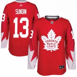 Youth Adidas Toronto Maple Leafs 13 Mats Sundin Authentic Red Alternate NHL Jersey 