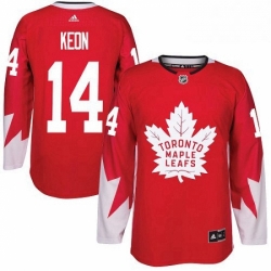 Youth Adidas Toronto Maple Leafs 14 Dave Keon Authentic Red Alternate NHL Jersey 