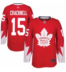 Youth Adidas Toronto Maple Leafs 15 Adam Cracknell Authentic Red Alternate NHL Jersey 