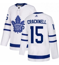 Youth Adidas Toronto Maple Leafs 15 Adam Cracknell Authentic White Away NHL Jersey 