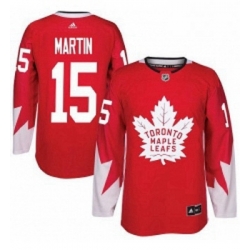 Youth Adidas Toronto Maple Leafs 15 Matt Martin Authentic Red Alternate NHL Jersey 