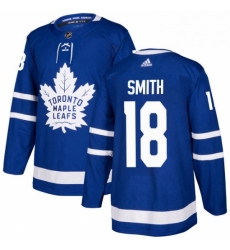 Youth Adidas Toronto Maple Leafs 18 Ben Smith Authentic Royal Blue Home NHL Jersey 