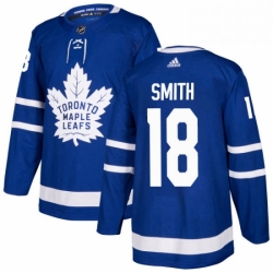 Youth Adidas Toronto Maple Leafs 18 Ben Smith Authentic Royal Blue Home NHL Jersey 