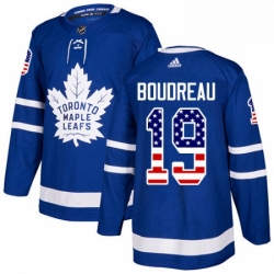 Youth Adidas Toronto Maple Leafs 19 Bruce Boudreau Authentic Royal Blue USA Flag Fashion NHL Jersey 