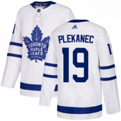 Youth Adidas Toronto Maple Leafs 19 Tomas Plekanec Authentic White Away NHL Jerse