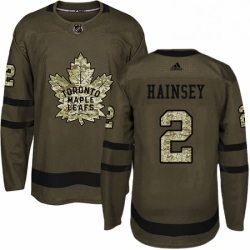 Youth Adidas Toronto Maple Leafs 2 Ron Hainsey Authentic Green Salute to Service NHL Jersey 